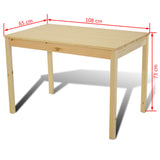 Wooden Dining Table with 4 Chairs Natural - Close-Up Angle