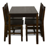 Wooden Dining Table with 4 Chairs Brown - 45-Degree Angle