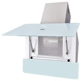 Range Hood Tempered Glass White 600 mm