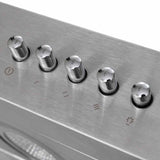 Flat Stainless Range Hood 900 mm - Rear View