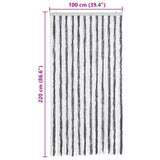 Insect Curtain Grey and White 100x220 cm Chenille - Close-Up Angle