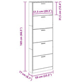 White Wooden Shoe Cabinet with 5 Compartments - Extra Image