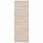 Oak Look Wooden Shoe Cabinet with 5 Compartments