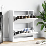 Shoe Cabinet with 2 Compartments Wooden White