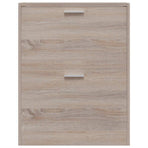 Oak Look Wooden Shoe Cabinet with 2 Compartments
