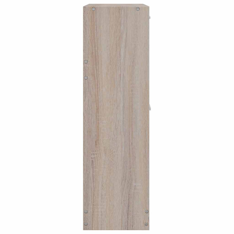 Oak Look Wooden Shoe Cabinet with 2 Compartments