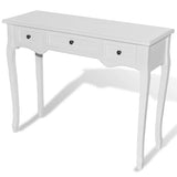 Dressing Console Table with Three Drawers White - Front View