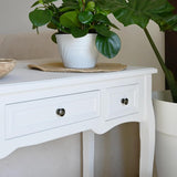 Dressing Console Table with Three Drawers White - Side View