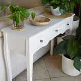 Dressing Console Table with Three Drawers White - Top-Down View