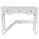 Dressing Console Table with Three Drawers White - 45-Degree Angle