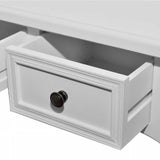 Dressing Console Table with Three Drawers White - Close-Up Angle