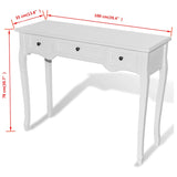 Dressing Console Table with Three Drawers White - Extra Image