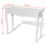 Dressing Console Table White - Rear View