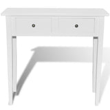 Dressing Console Table with Two Drawers White - Side View