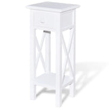 Side Table with Drawer White