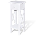 Side Table with Drawer White