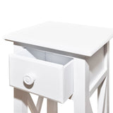 Side Table with Drawer White - Top-Down View