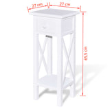 Side Table with Drawer White - Rear View