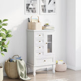 Cabinet with 5 Drawers 2 Shelves White - Side View