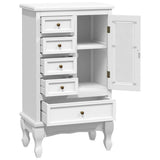 Cabinet with 5 Drawers 2 Shelves White - 45-Degree Angle