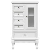 Cabinet with 5 Drawers 2 Shelves White - Rear View