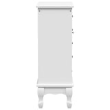 Cabinet with 5 Drawers 2 Shelves White - Close-Up Angle