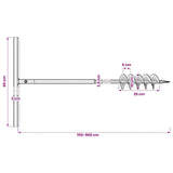 Ground Drill with Handle 100 mm with Extension Tube 9 m Steel