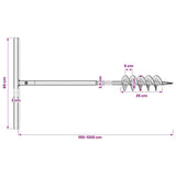 Ground Drill with Handle 100 mm with Extension Tube 13 m Steel