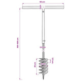 Ground Drill with Handle 120 mm with Extension Tube 5 m Steel - Extra Image