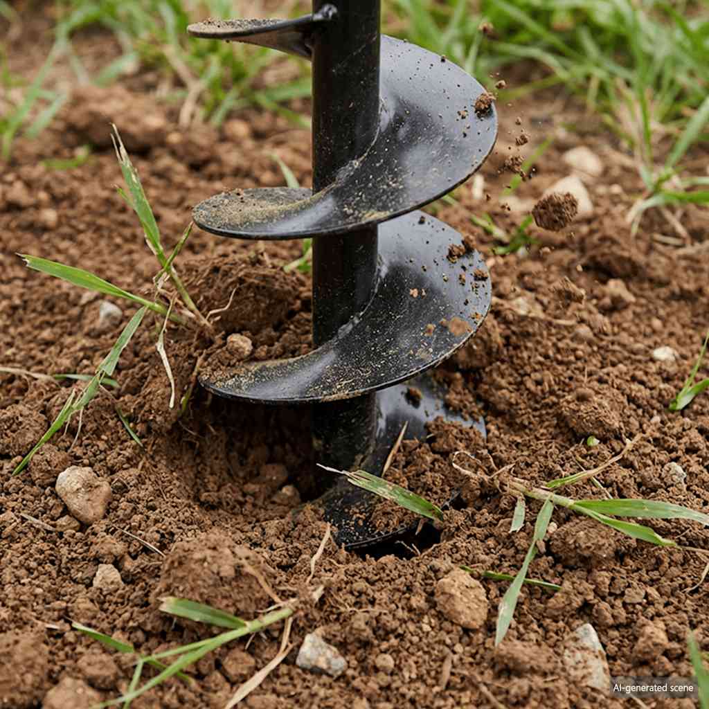 Ground Drill with Handle 150 mm with Extension Tube 5 m Steel