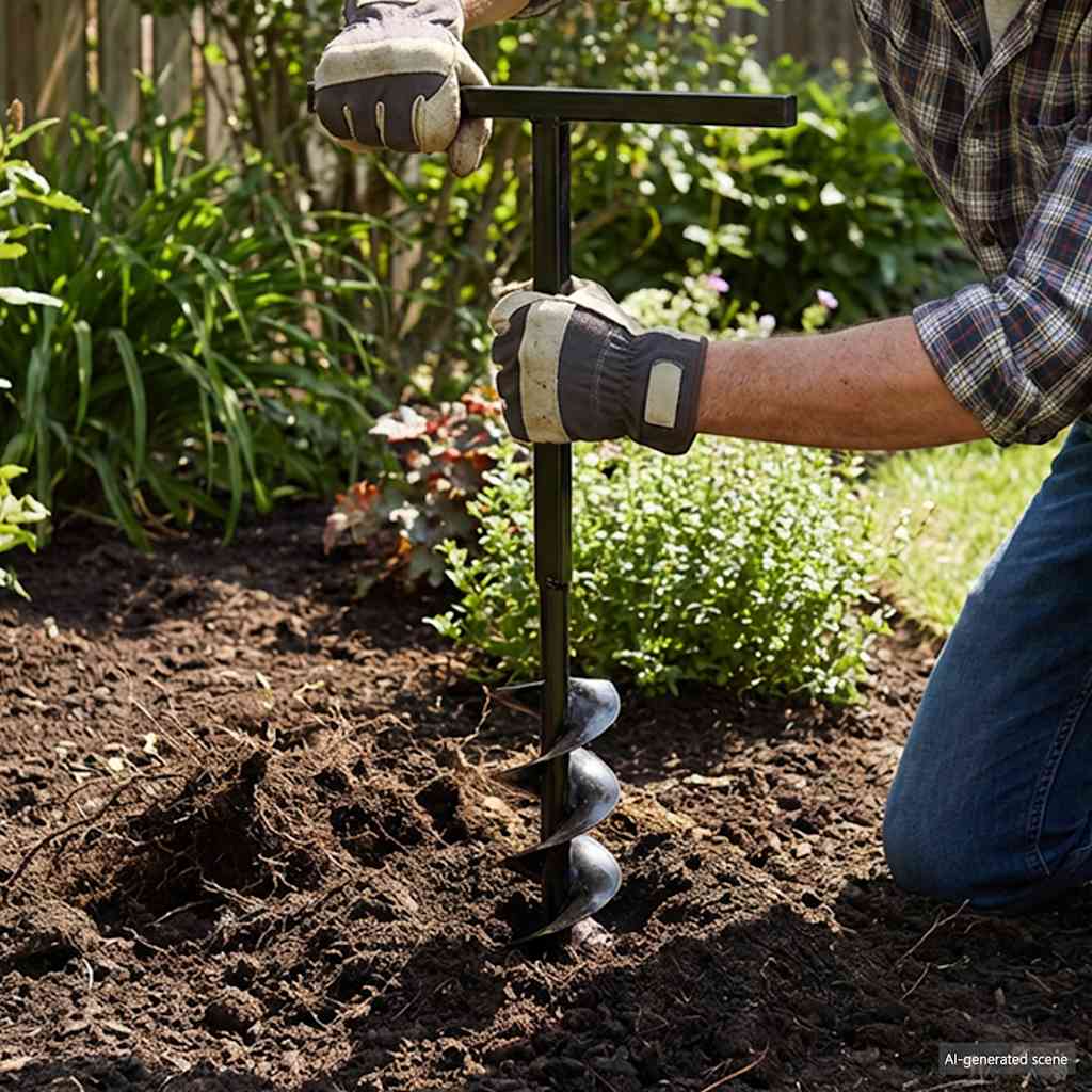 Ground Drill with Handle 180 mm with Extension Tube 13 m Steel