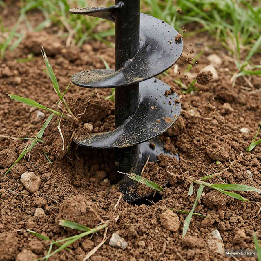 Ground Drill with Handle 200 mm with Extension Tube 5 m Steel