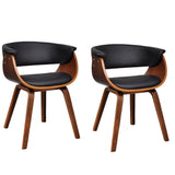 Dining Chairs 2 pcs Bent Wood and Faux Leather - Front View