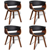 Dining Chairs 4 pcs Bent Wood and Faux Leather - Front View