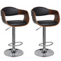 Bar Stools 2 pcs Bent Wood and Faux Leather