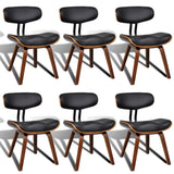 Dining Chairs 6 pcs Bent Wood and Faux Leather