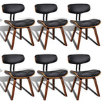 Dining Chairs 6 pcs Bent Wood and Faux Leather