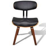 Dining Chairs 6 pcs Bent Wood and Faux Leather - 45-Degree Angle