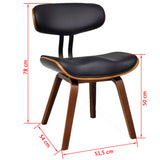 Dining Chairs 6 pcs Bent Wood and Faux Leather - Rear View