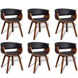 Dining Chairs 6 pcs Bent Wood and Faux Leather