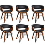 Dining Chairs 6 pcs Bent Wood and Faux Leather