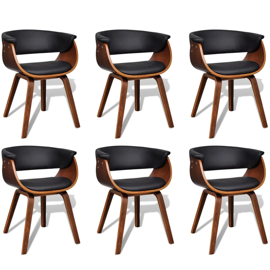 Dining Chairs 6 pcs Bent Wood and Faux Leather