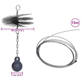 Round Chimney Cleaning Brush Dia. 20 cm - Low Angle