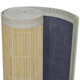 Rectangular Natural Bamboo Rug 80 x 300 cm - Top-Down View