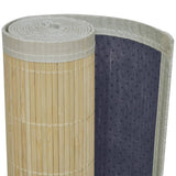 Rectangular Natural Bamboo Rug 150 x 200 cm - Top-Down View