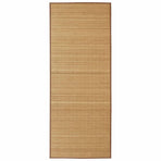 Rectangular Brown Bamboo Rug 80 x 200 cm