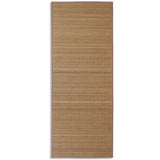 Rectangular Brown Bamboo Rug 80 x 200 cm - Front View