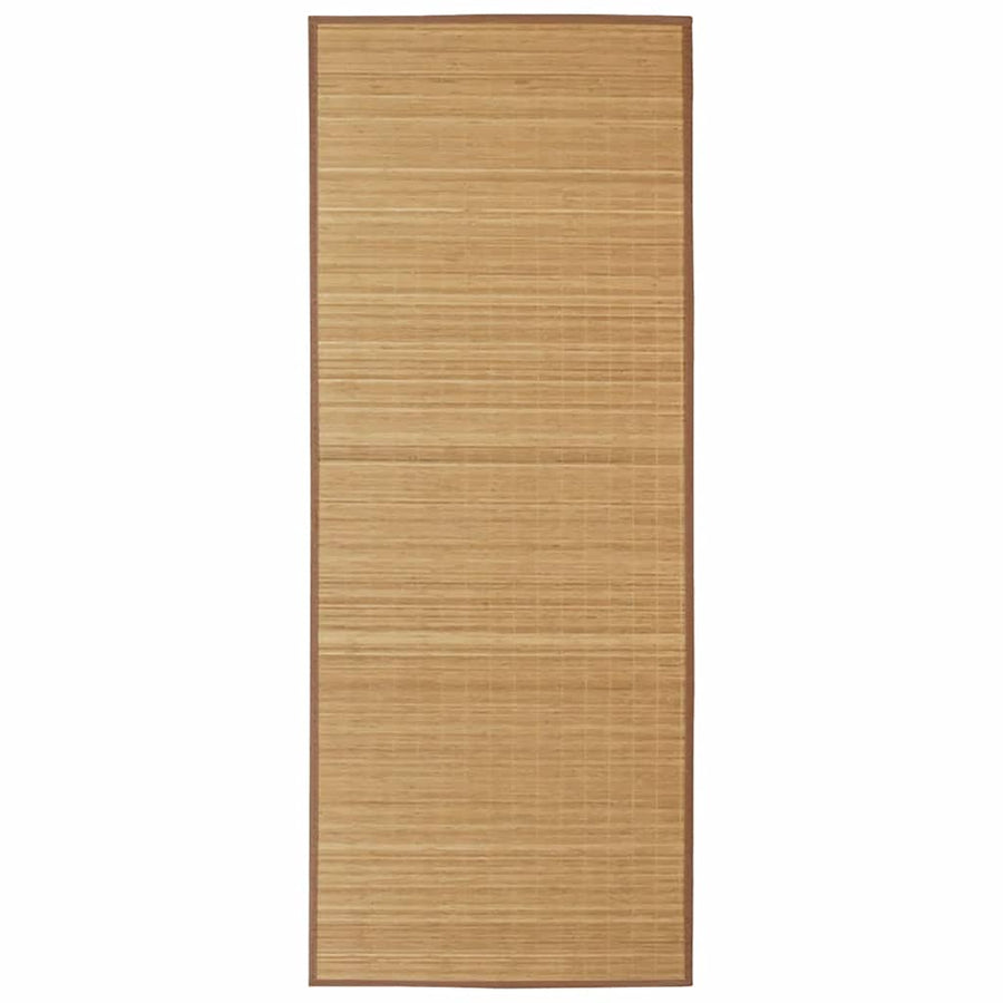 Rectangular Brown Bamboo Rug 80 x 200 cm