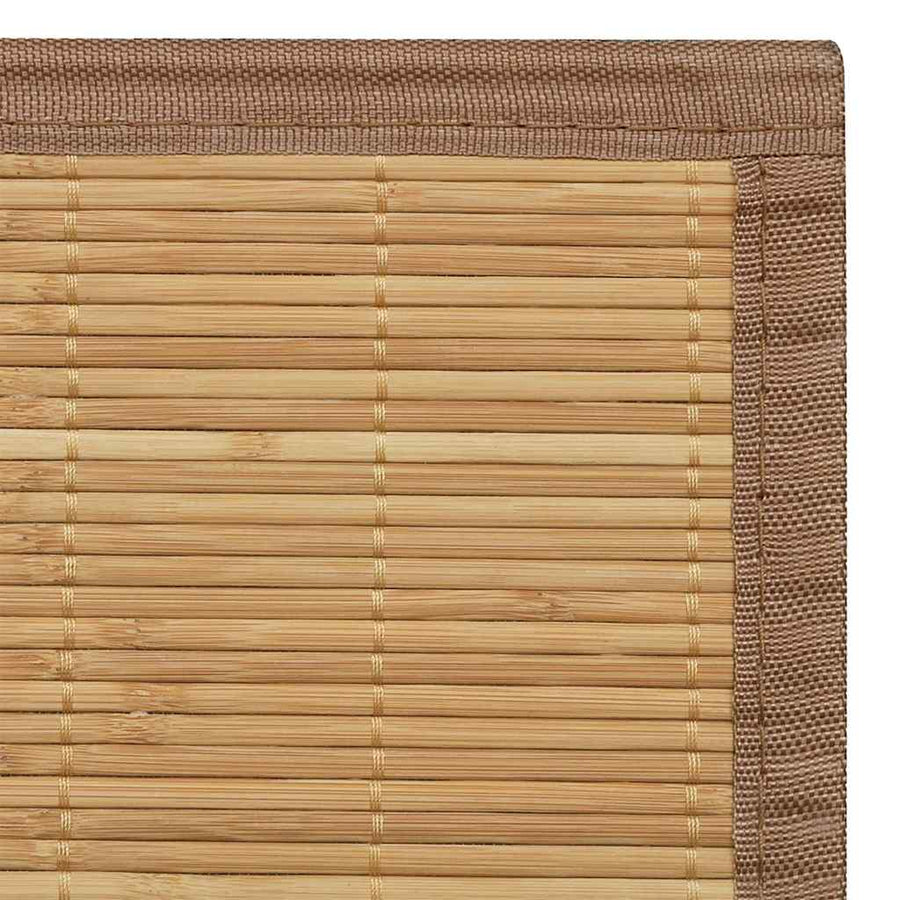 Rectangular Brown Bamboo Rug 80 x 200 cm