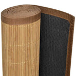 Rectangular Brown Bamboo Rug 80 x 200 cm